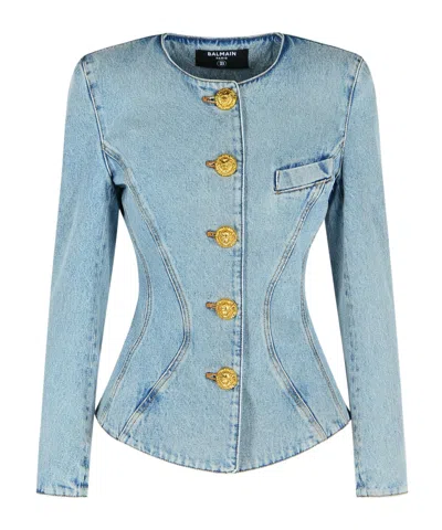 BALMAIN BALMAIN PADDED SHOULDER CINCHED WAIST JACKET
