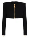Balmain Padded-shoulder Zip-front Jacket In Black