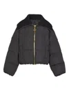 Balmain Cropped Oversized Padded Jacket In Black