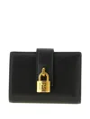 Balmain Padlock Leather Wallet In Black