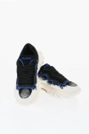 Balmain Painting Effect B-east Suede And Leather Low-top Sneakers