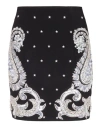 Balmain Paisley-embroidered Mini Skirt In Black
