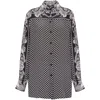 Balmain Hemd Aus Seide Mit Paisley-print In Black