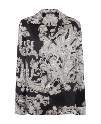 BALMAIN BALMAIN PAISLEY PRINTED SATIN SHIRT