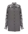 Balmain Hemd Aus Seide Mit Paisley-print In Gray