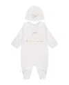 Balmain Pajamas, Hat, Bib Set In White