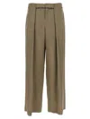 Balmain Cupro Trousers With High Waist And Wide Leg In Brown