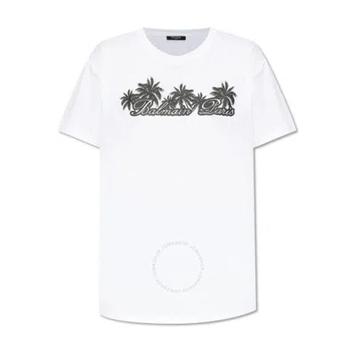 BALMAIN BALMAIN PALM-PRINT COTTON T-SHIRT
