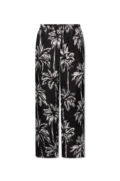 Balmain Black Pyjama Pants With Palm Print