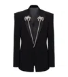 Balmain Long-sleeved Suit Coat In Black