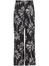 Balmain Black Pyjama Pants With Palm Print In Black