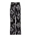 Balmain Palm Tree-print Satin Trousers In Black