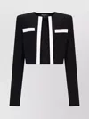 Balmain Panel Cropped Jacket Gold Buttons Sleeves In Black