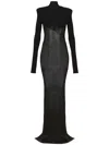 Balmain Panelled Maxi Dress In Black
