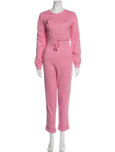 Pre-owned Balmain Pant Set In Pink