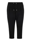 Balmain Wide Leg Trousers With Drawstrings In Black
