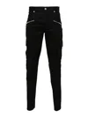 Balmain Men's Stretch Cotton Cargo Pants In Black