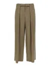 Balmain Cupro Trousers With High Waist And Wide Leg In Green