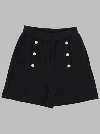 Balmain Kids'  Knit Mini Shorts For Stylish Comfort In Black