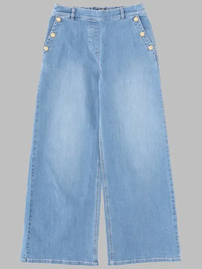 Balmain Pantaloni In Denim In Blue