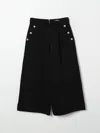 Balmain Viscose Blend Knit Cropped Pants In Schwarz