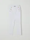 Balmain Logo Button Joggers In White