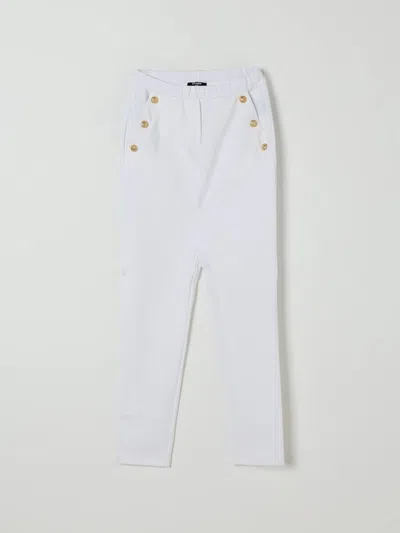 BALMAIN PANTS BALMAIN KIDS COLOR WHITE,H18799001