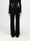 Balmain Button-embellished Crepe Wide-leg Pants In Black