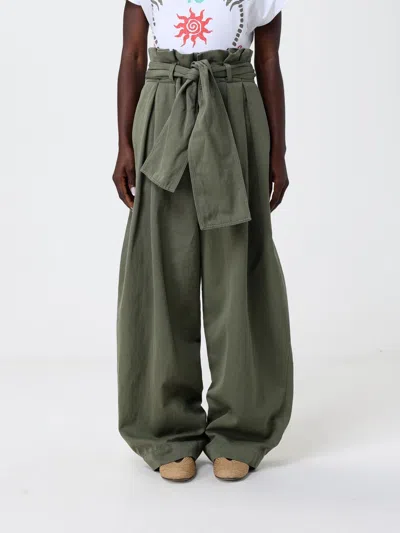 BALMAIN BALMAIN PANTS WOMAN COLOR GREEN