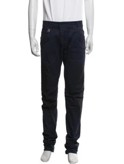 Pre-owned Balmain Pants In Black/blue