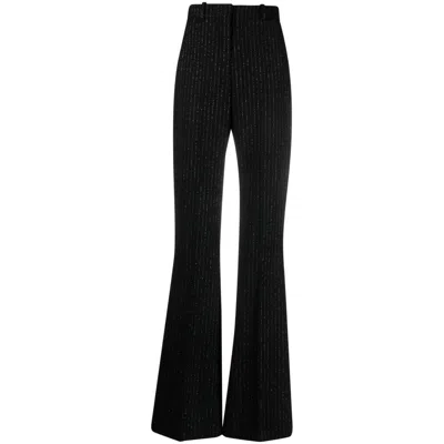Balmain Embroidered Wool Tuxedo Pants In Ead Noir Or