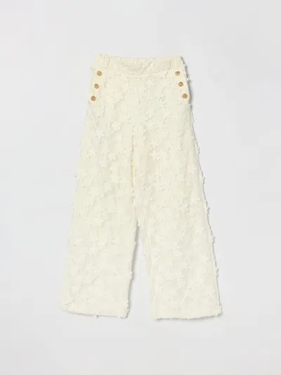 Balmain Pants Kids Color White In Blue