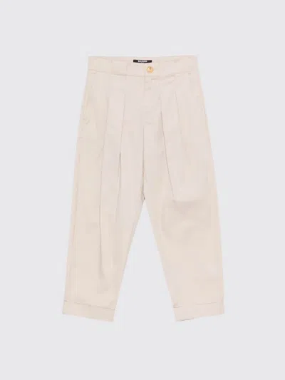 Balmain Pants Kids Color Beige In Neutral
