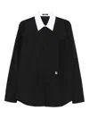 Balmain Collar Contrast Long Sleeves Shirt In Black