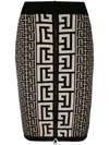 Balmain Pencil Skirt In Monogram Knit