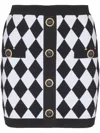 Balmain Diamond-intarsia Knitted Miniskirt