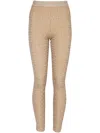 Balmain Ribbed Contrast Knit Leggings With High Waist