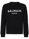 Balmain Black Organic Cotton Crewneck Sweatshirt In Black