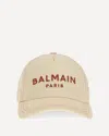 Balmain Paris Embroidered Cap In Neutral