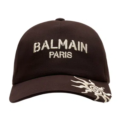 Balmain Paris Cap W/sun -  - Cotton - Multicolor In Brown