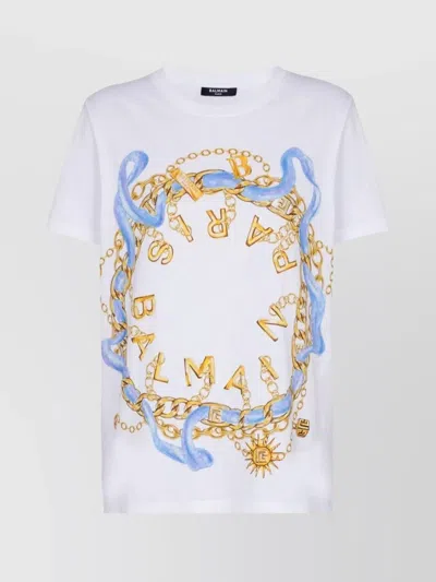 BALMAIN PARIS CHAIN PRINT T-SHIRT