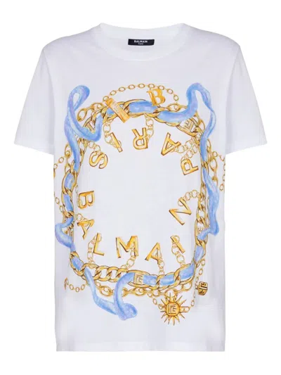 Balmain Paris Chain Print T-shirt