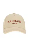 Balmain Paris Embroidered Cap In Neutral