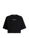 Balmain Logo Cotton T-shirt For Women In Black