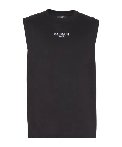 BALMAIN BALMAIN LOGO EMBROIDERED VEST TOP