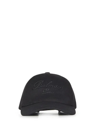 Balmain Paris Hat In Noir/noir