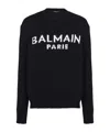 Balmain Jacquard Logo Sweater In Black