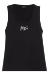 Balmain Paris Jersey Tank In Black