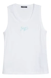 Balmain Paris Jersey Tank In White