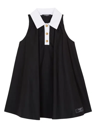 Balmain Paris Kids Dress In Black